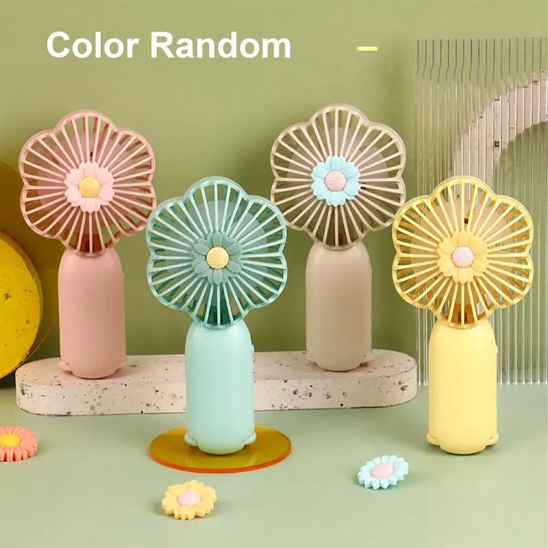 

Portable Handheld Personal Rechargeable Fan 250mAh Flower Shape Compact Personal Fan Pocket Desk Rechargeable Mini Hand Fan