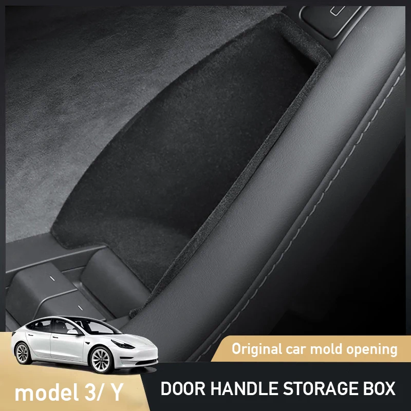 For Tesla Model Y Door Trash Can Rear Press Type Trash Can Interior Accessories Storage Box ABS Modification Accessories