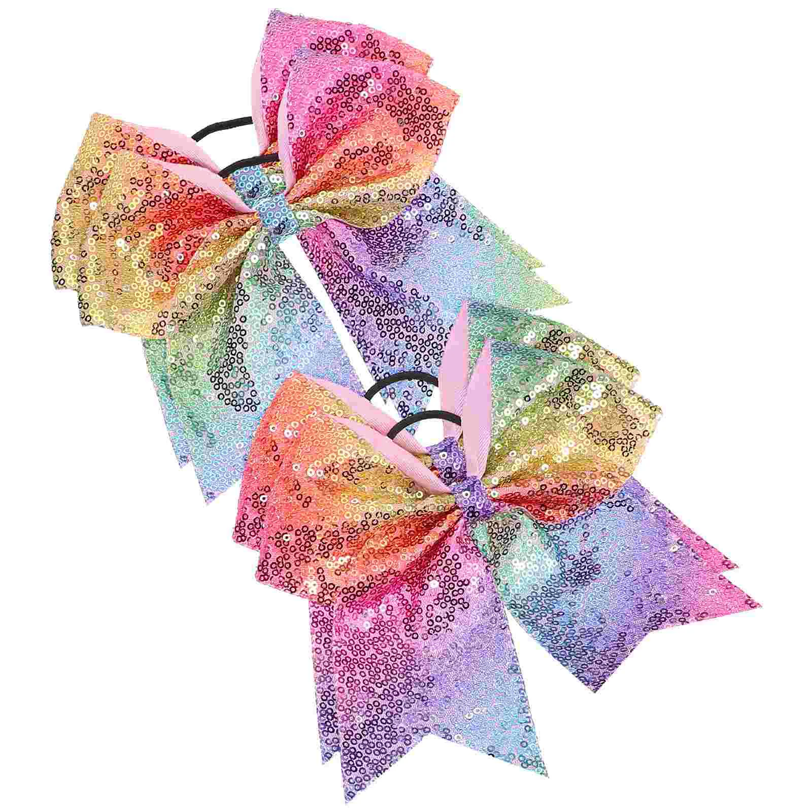 

4 Pcs Children's Sequin Bow Hair Scrunchies Hairbands Swallowtail Cheerleader Ribbon Ties with Bows