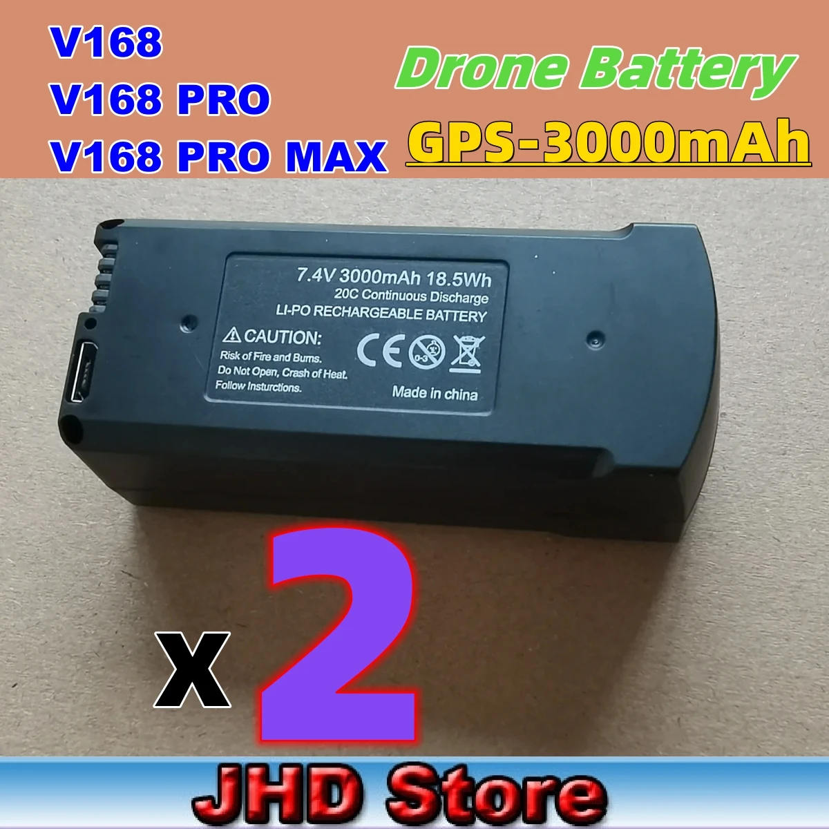 Description Picture 4 of itemJHD Bateria Drone V168 Battery For V168/V168 PRO/ V168 PRO MAX NO GPS /GPS Battery For V168 PRO Battery Wholesale