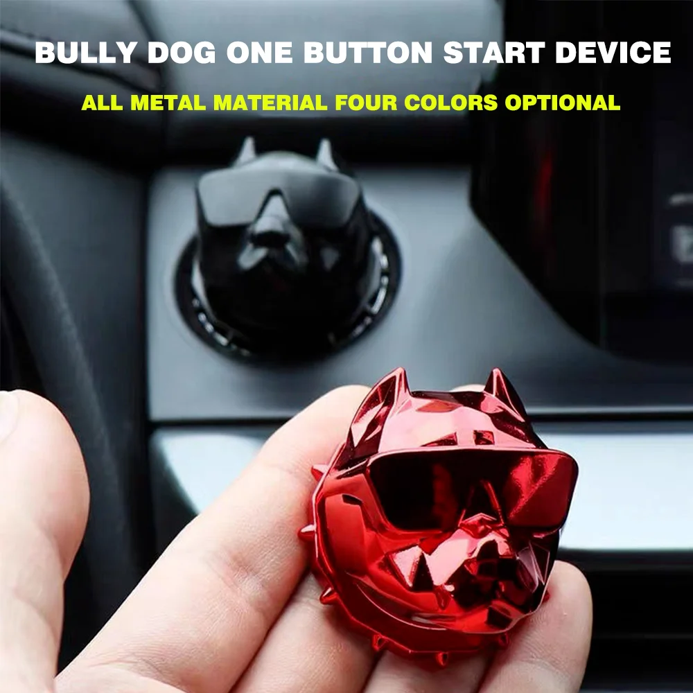 

Personality Bully Dog Car Interior gnition Device Start Stop Button Protective Cover Decoration Sticker Car Interior Accessorie