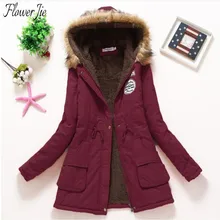 

Flower Jie Winter Jacket Women 2022 Hooded Thick Warm Slim Cotton Padded Parka Mujer Casual Black Pink Spring Autumn Coat Woman