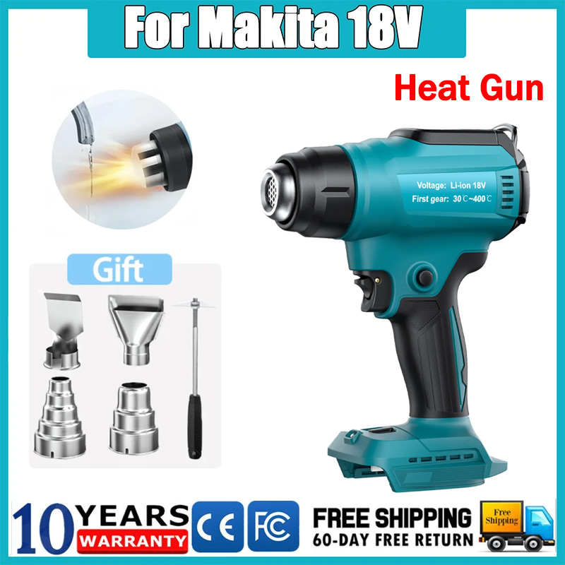 For Makita 18V Battery CordlessHandheld Electric Heat Gun Max 990Â°F Heat Gun 4 Nozzles For Crafts Shrink Tubing,Vinyl Wrap
