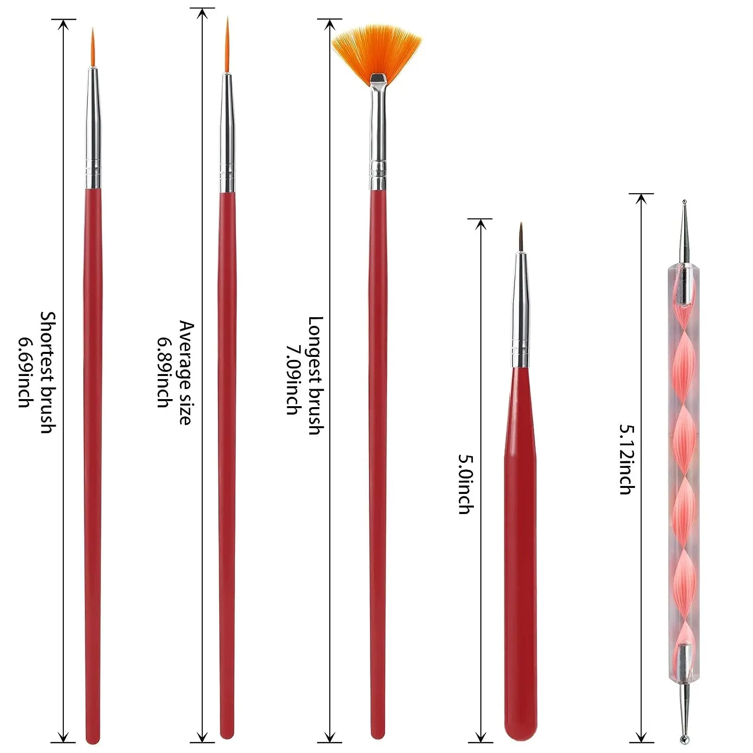 Nail Art Brushes Nail Brushes Nail Art Tools Gel Nail Tools Nail Brushes Set Professional Nail Supplies For Acrylic UV Gel Drawing Dotting Manicure Art Design
