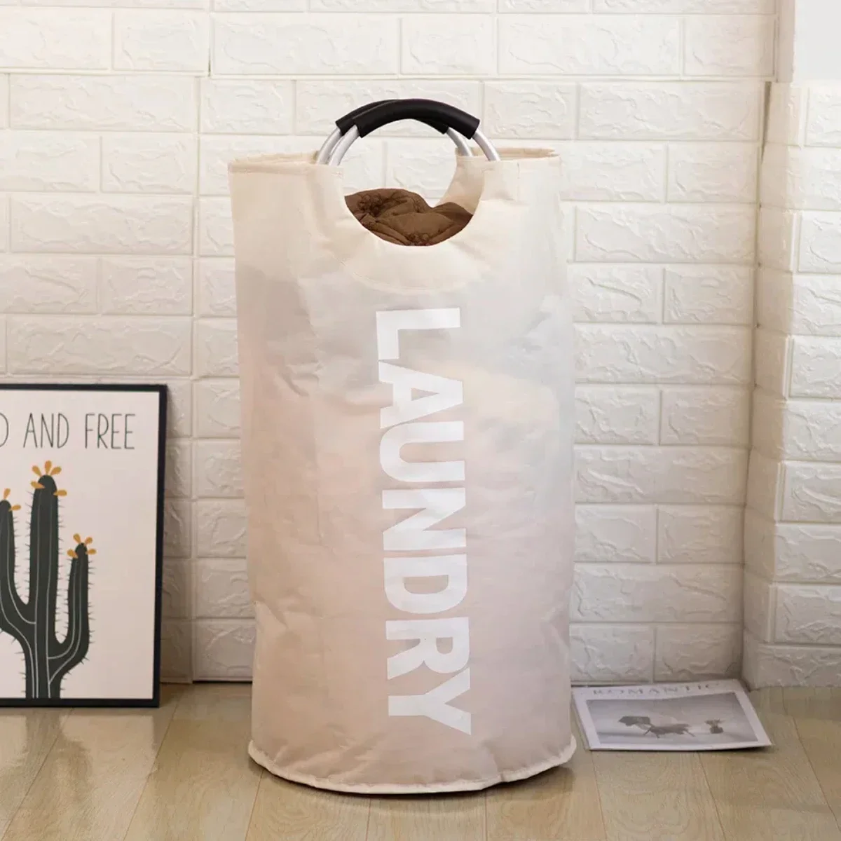 Foldable Padded-Handle Large-Capacity Waterproof Laundry Basket