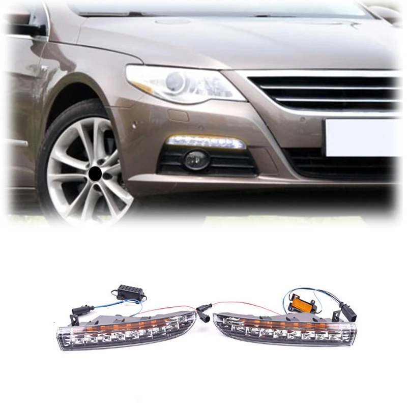 

Дневные ходовые огни Gobison, противотуманная лампа, ночная Синяя лампа для VW Volkswagen PASSAT CC, противотуманная лампа