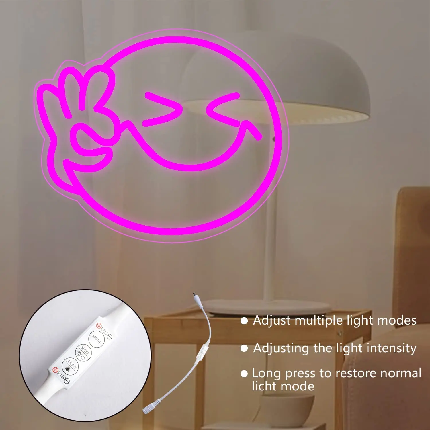 Рисунок 6 - Цветная неоновая вывеска с улыбающимся лицом