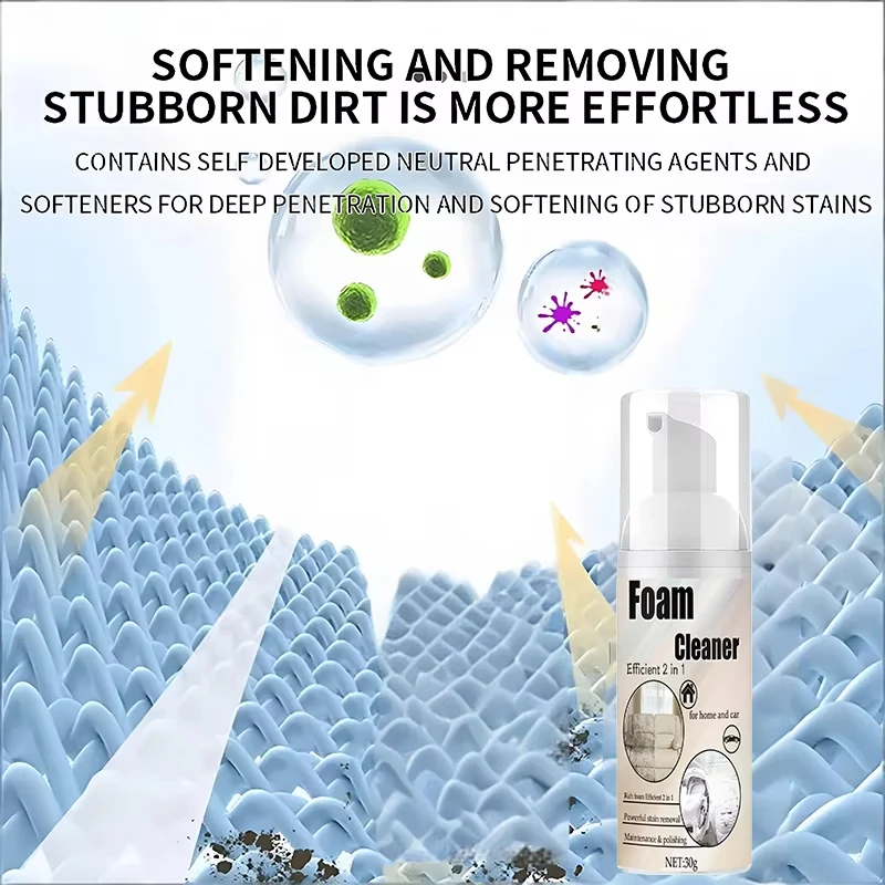 Multifunctional Foam Cleaner for Car Interiors and Leather Seats