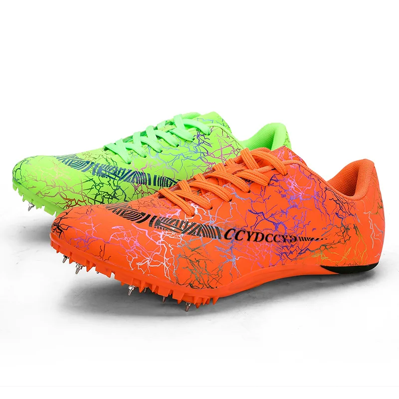 2022 Men Track Field Sprint Shoes Women Spikes Sneakers Athlete Lightweight Running Training Racing Spike Sport Shoes Size 35-45