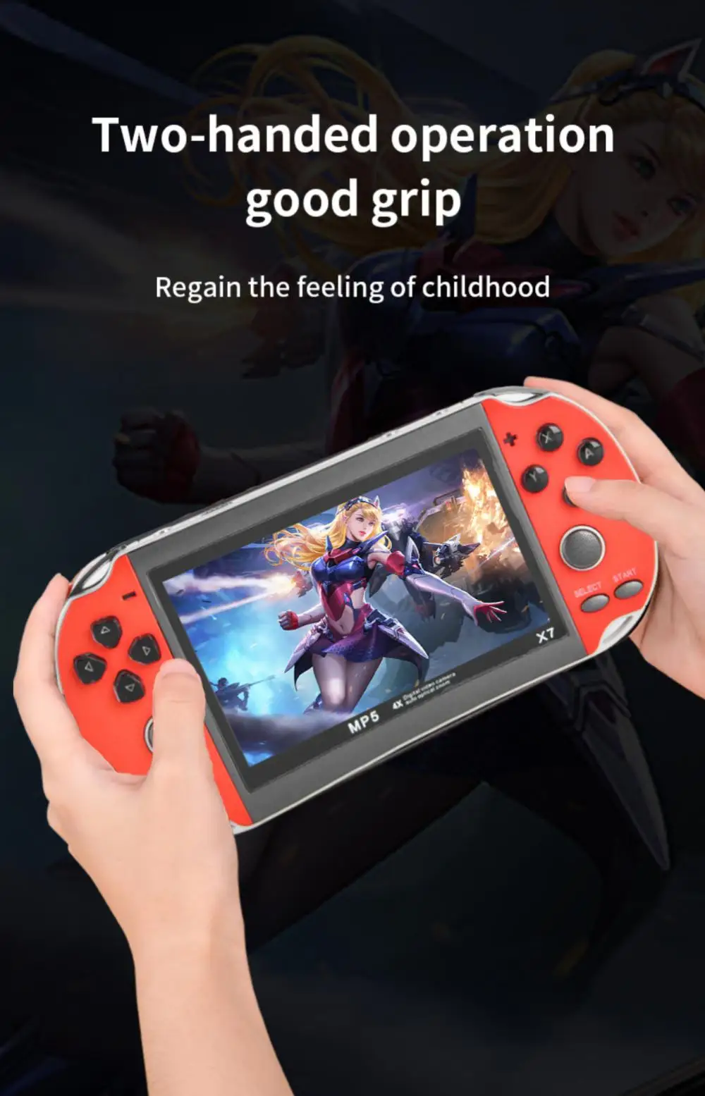 Handheld Game Console 4.3inch Display 128bit Nostalgic 8G Double-rocker Classic Game Retro Mini Handheld MP5 Video Game Console