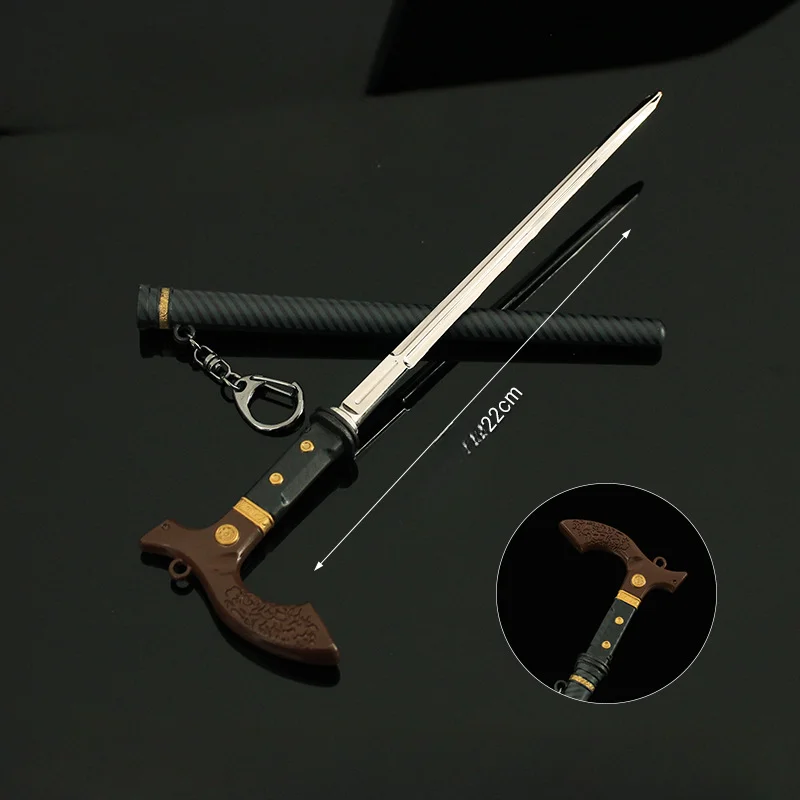 Doss Judgment Cane Sword Weapon Model Alloy Toy Sheath Sword Keychain Ornament Living Room Decoration  Home Accessories