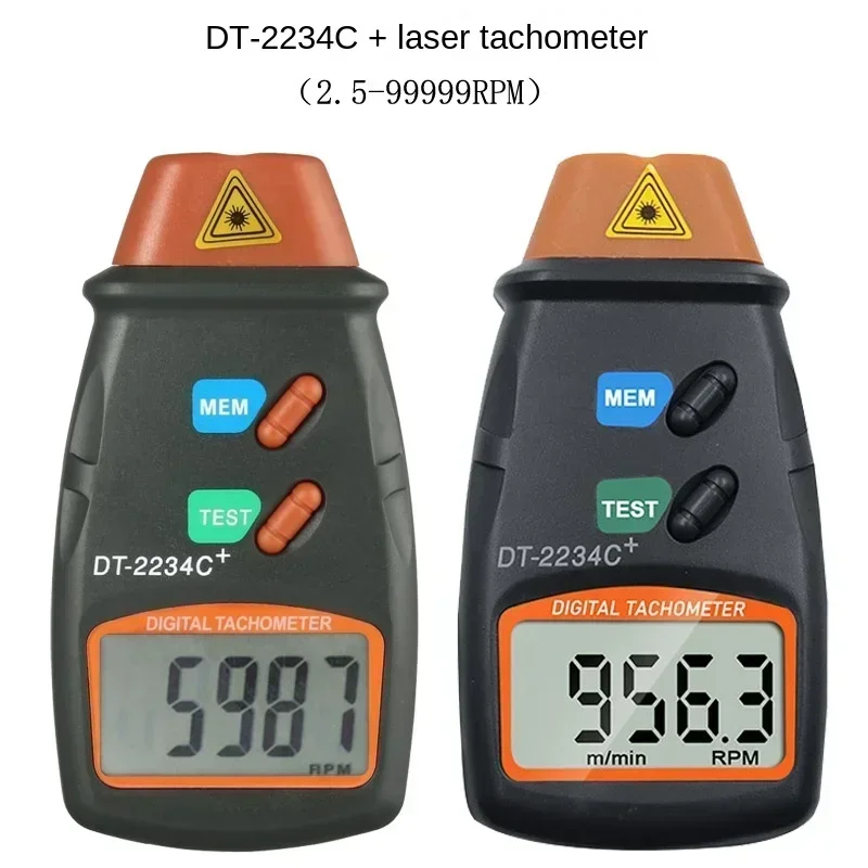 Dt2234C Digital Laser Tachometer Rpm Meter Non-Contact 2.5RPM-99999RPM Lcd Display Speed Meter Dt2234C Tester Speed 1Pcs engine tachometer tachometer gauge tachometer meter