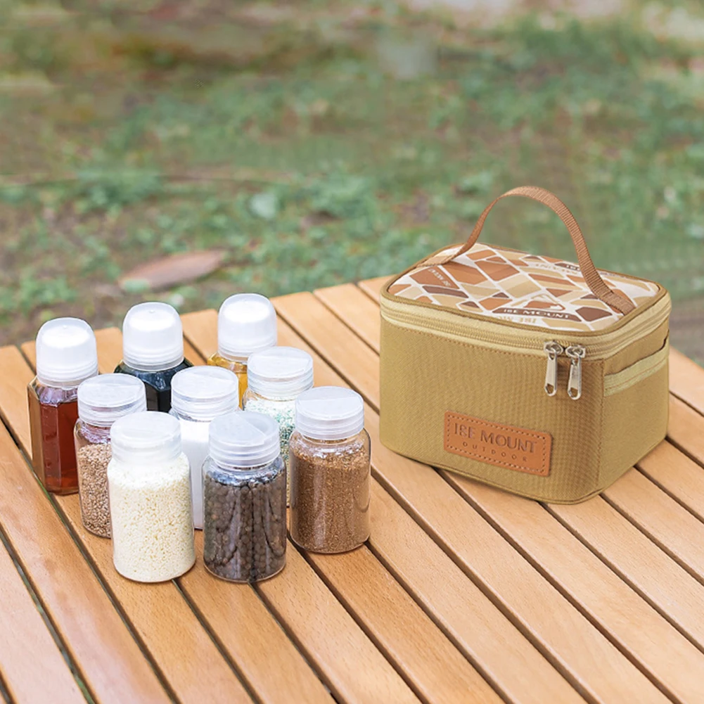 Oil Seasoning Containers Bottle Storage Bag Portable Camping Seasoning Dispenser Set Large Capacity Outdoor Barbecue Utensils