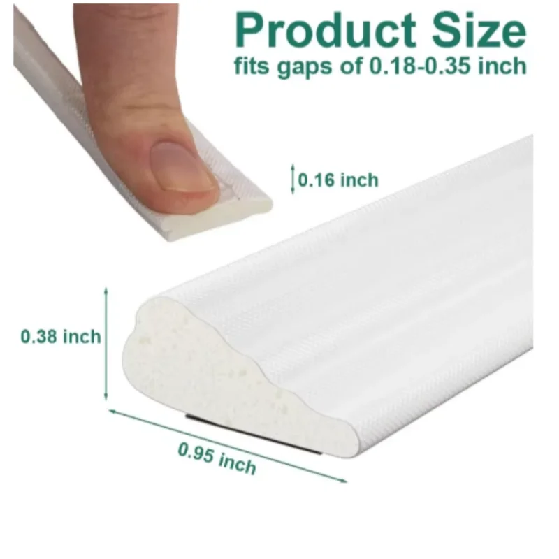 White Cladding Weather Stripping Seal Strip - Door and Window Noise Blocker and Gap Filler Foam Tape