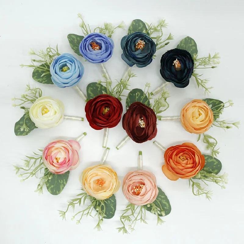 Boutonniere And Wrist Corsage Western style Banquet Guests Host and emcee Wedding Anniversary Colorful 431