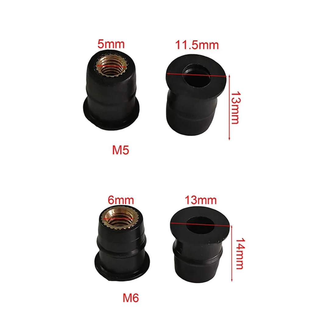 Tornillos para parabrisas de motocicleta M5 M6, tuercas de pozo de goma  métricas, 10/20/50/100 Uds., tornillos de sujeción, tuercas - AliExpress, image size:1100x1100