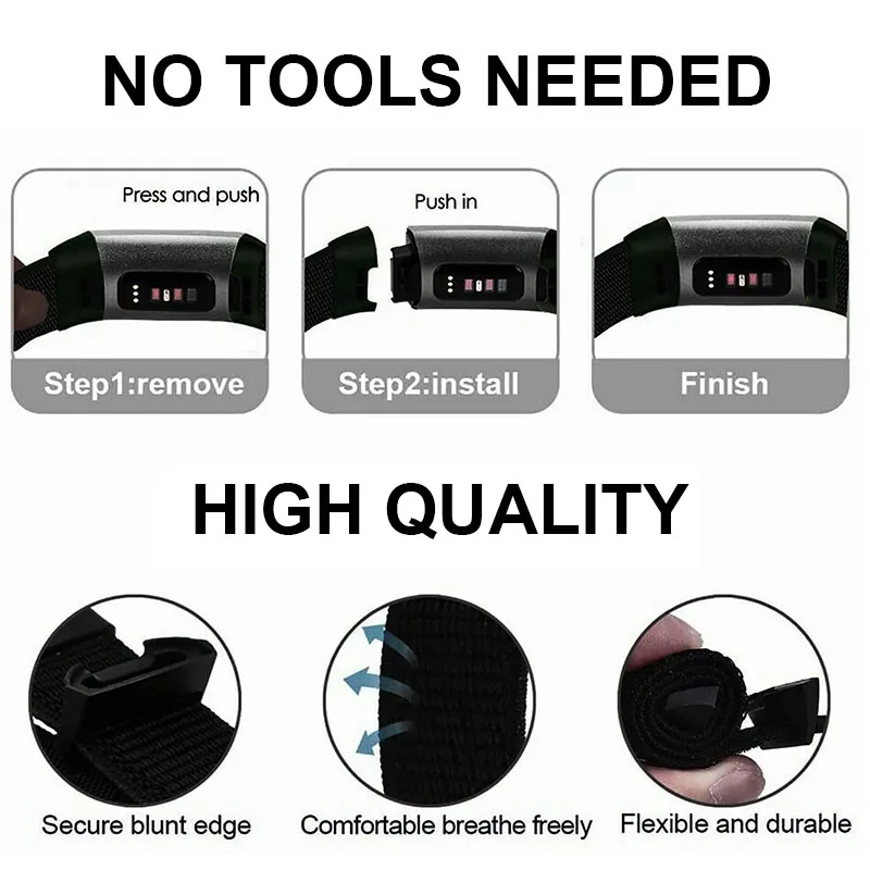 Nylon Sport Bracelet Loop Wristband