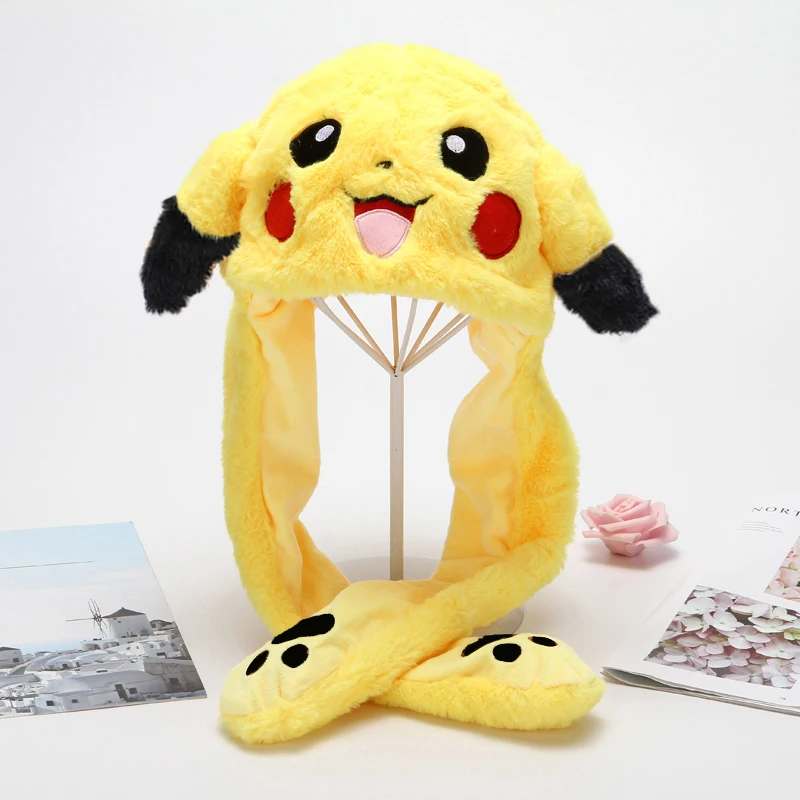 Light Up Pikachu Hat Moving Ears Anime Pokemon Pikachu Women Hat