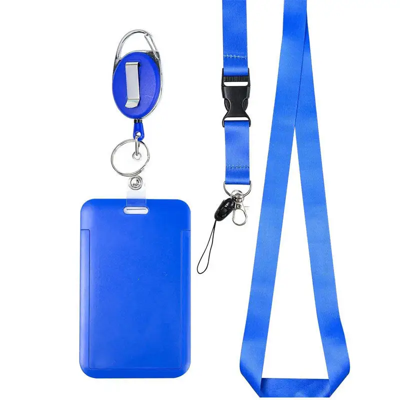 1Pc Solid Color Student Bus ID Card Protective Cover Keyring School Access Door Card Credit Card Holder Bag Set Key Chain