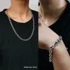 Solid 925 Sterling Silver 7mm Necklace Coffee Bean Chain for Men Retro Antique Punk Style Fine Jewelry 5