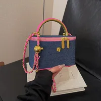 2025 luxe mode Denim femmes petit sac carré concepteur dames chaîne sacs à bandoulière loisirs Style britannique sacs à main 5
