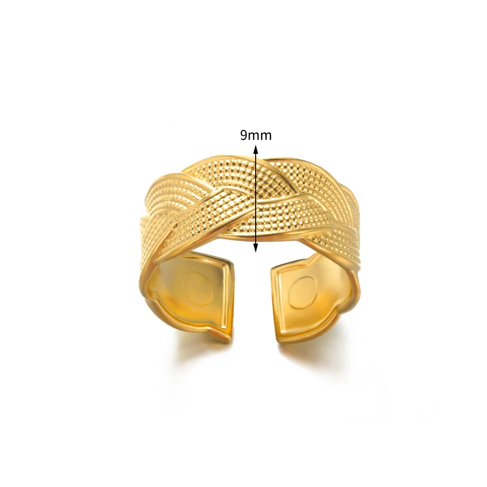 S434fa93687304bafba604c1cc9d3d10aZ Stainless Steel Rings for Women Men Gold Color Heart Engagement Wedding Wide Ring Trendy Vintage Geometric Punk Jewelry Gift New Mallzona