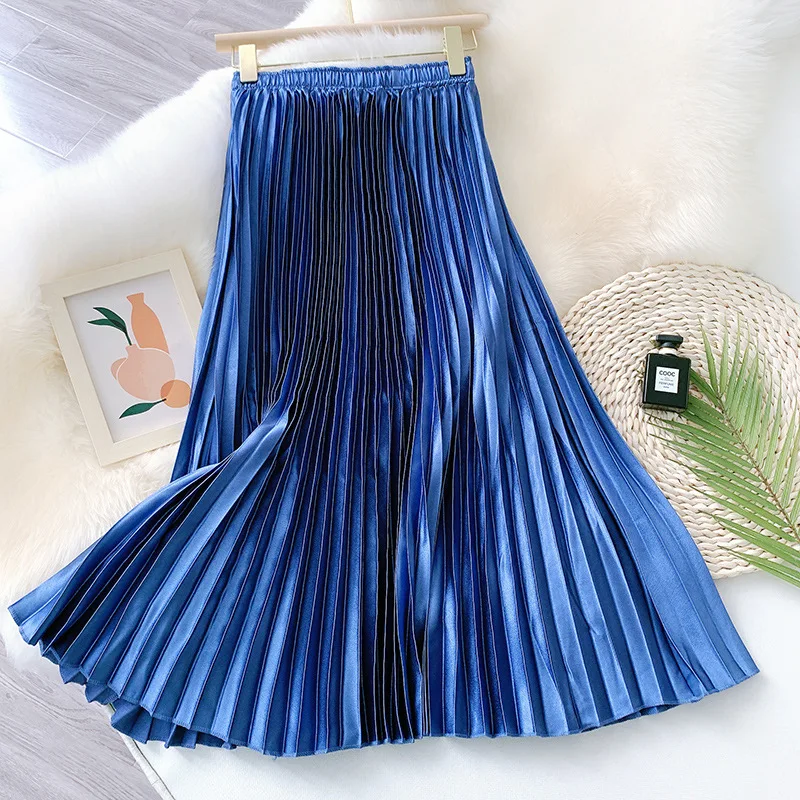 Royal Blue Pleated Skirt