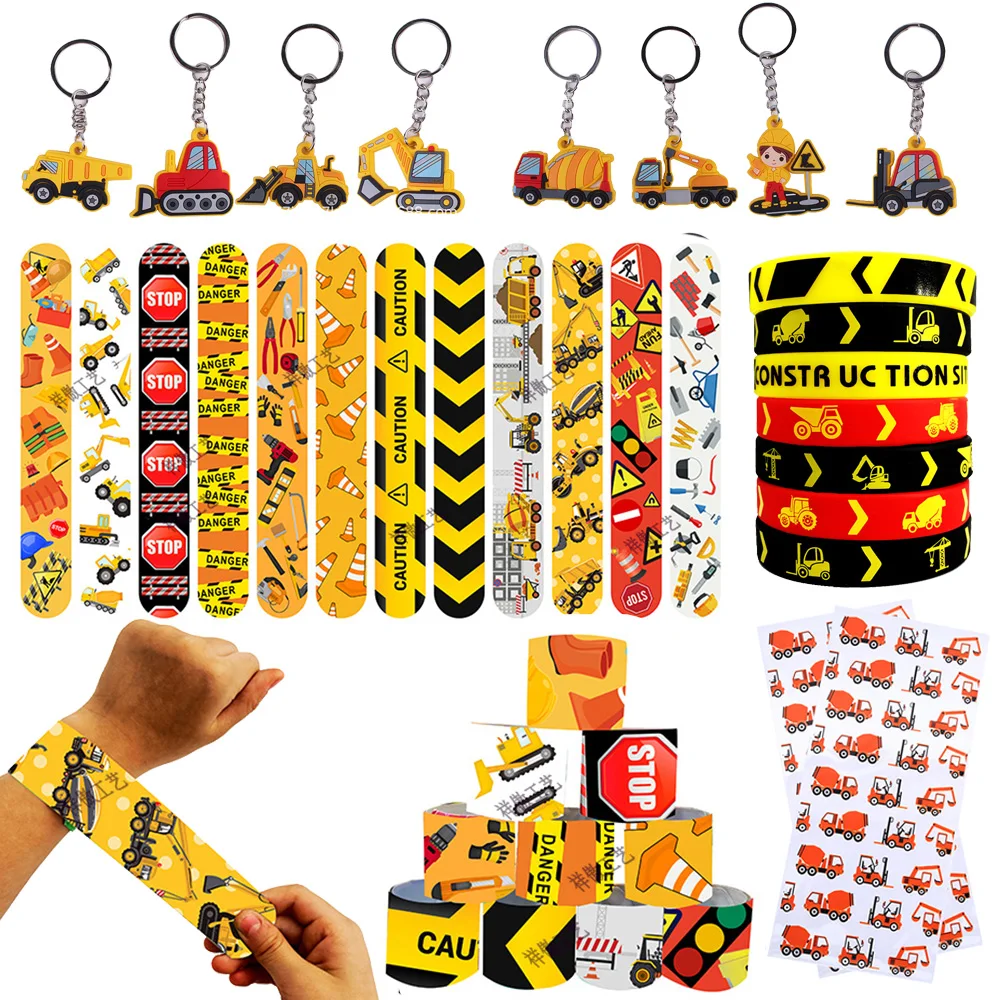 

Construction Engineering Slap Bracelet Truck Wristband Kids Construction Truck Theme Birthday Party Supplies Goodie Bag Fillers