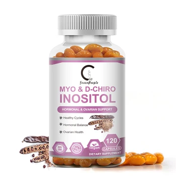 Myo Inositol & D-Chiro Inositol Supplements,Support Fat Metabolism,Healthy Ovarian & Liver Function Support,120 Capsules 1