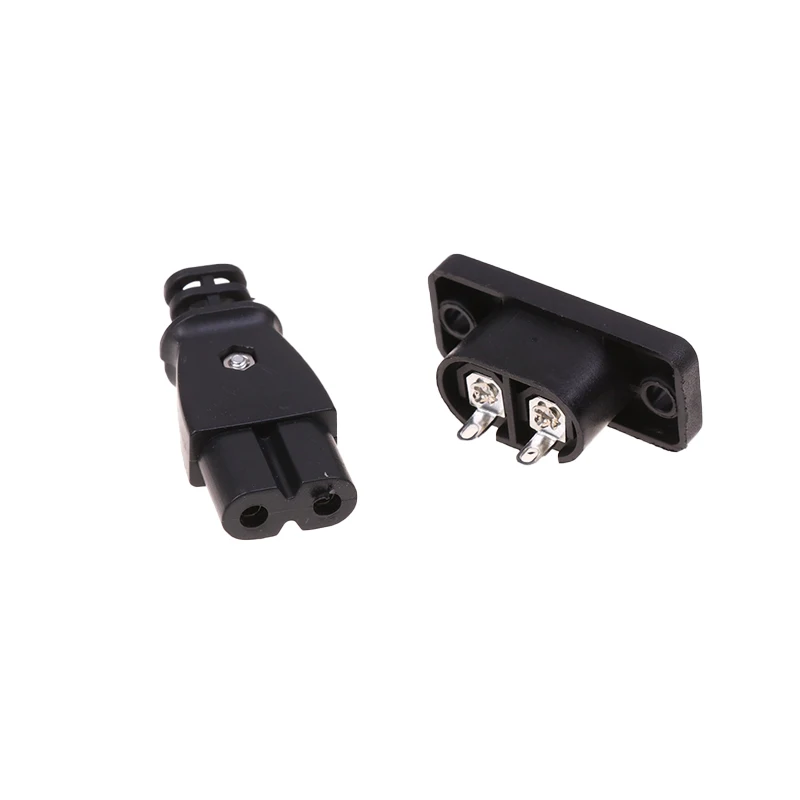 1PC C8 Male Power Socket Female Plug Power Outlet Embedded Electric Connector 35mm*15mm AC 2.5A 250v 8-shaped Plug Socket electrical sockets electrical power socket