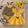 First Halloween Baby Girl Outfit Long Sleeve Romper Ladybug Suspender Skirt Dress Cute Baby Girl Fall Winter Clothes 2