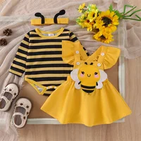 First Halloween Baby Girl Outfit Long Sleeve Romper Ladybug Suspender Skirt Dress Cute Baby Girl Fall Winter Clothes 2