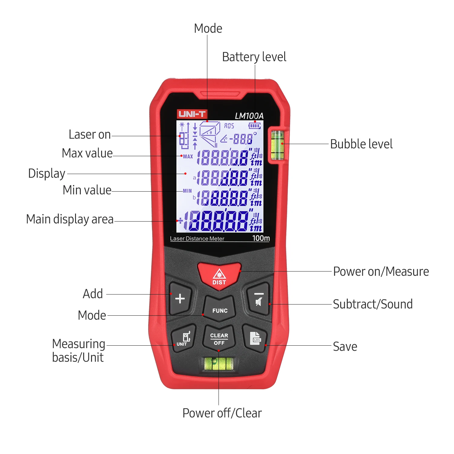 UNI-T LM50A  Ÿ  跮, 2   LCD Ʈ ÷, Ÿ   Ÿ , 50M