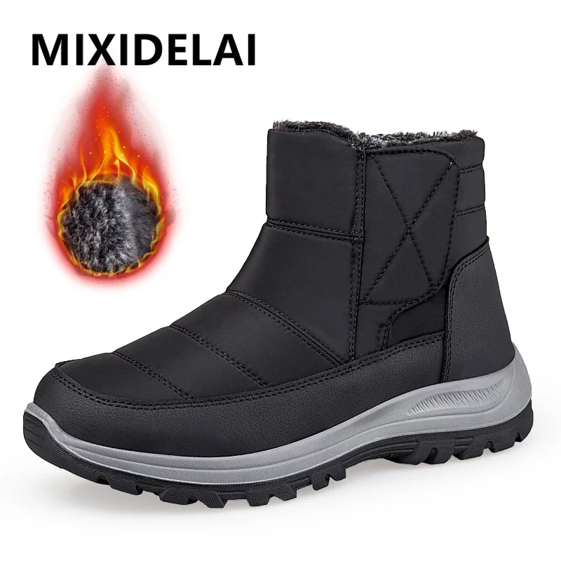 Winter new men's outdoor sports boots plus velvet warm casual snow boots