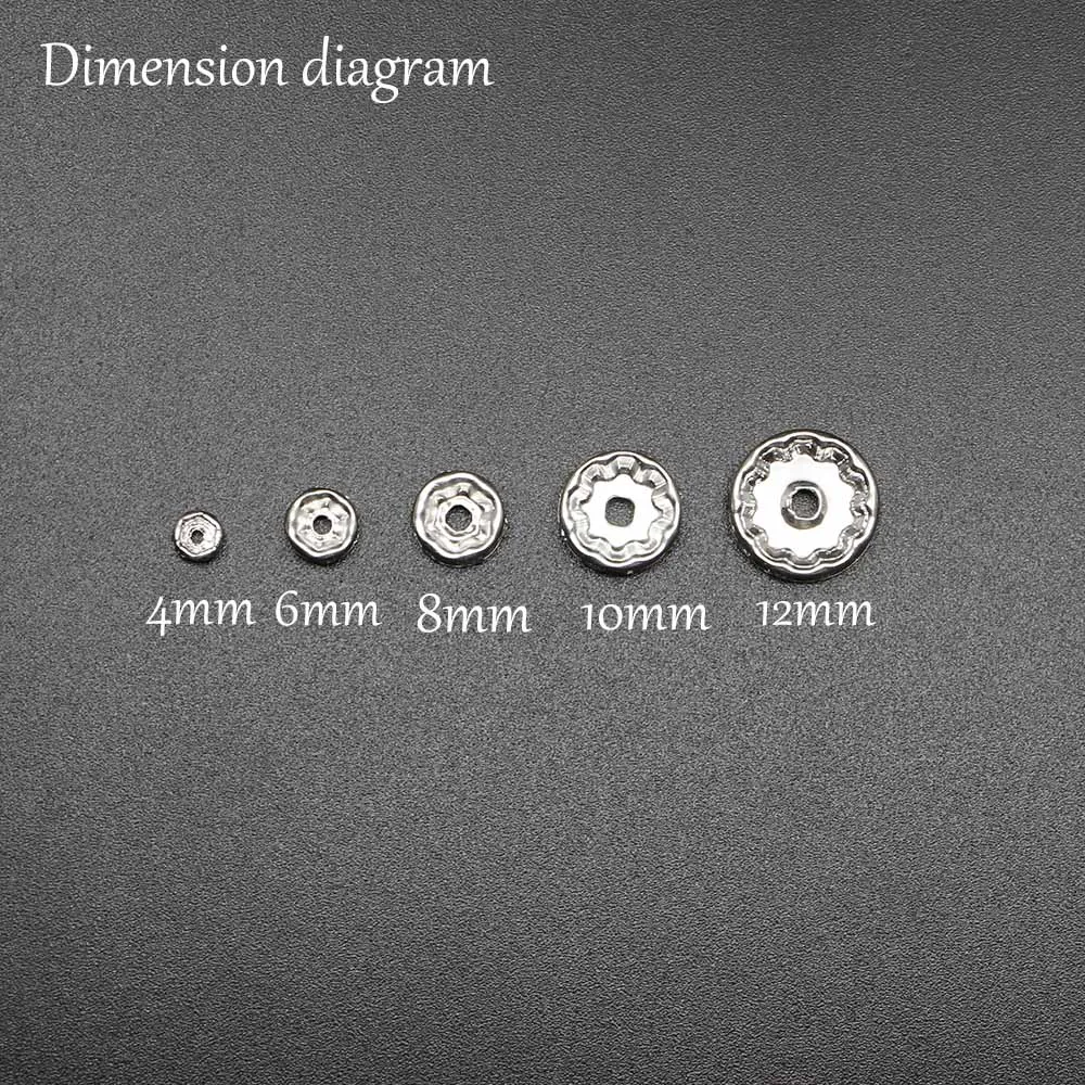 Cuentas espaciadoras de diamantes de imitación sueltos de Metal, cuentas de cristal Rondelles para bricolaje, suministros de fabricación de joyas, accesorios, 4mm, 6mm, 8mm, 10mm, 50 unidades por lote