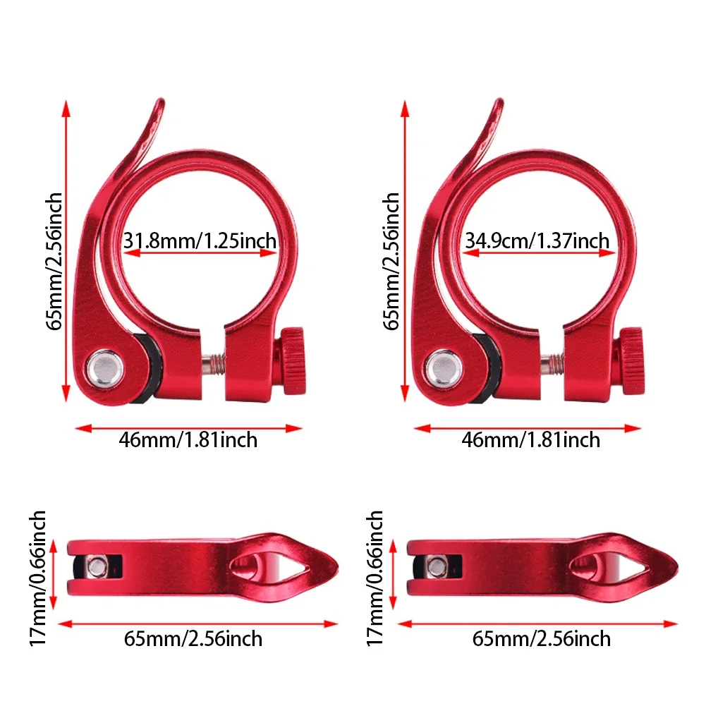 31.8/34.9mm Alloy Bike Seat Clamp Aluminium Quick Release Mountain MTB BMX Road Bike bicycle Seatpost Clamp