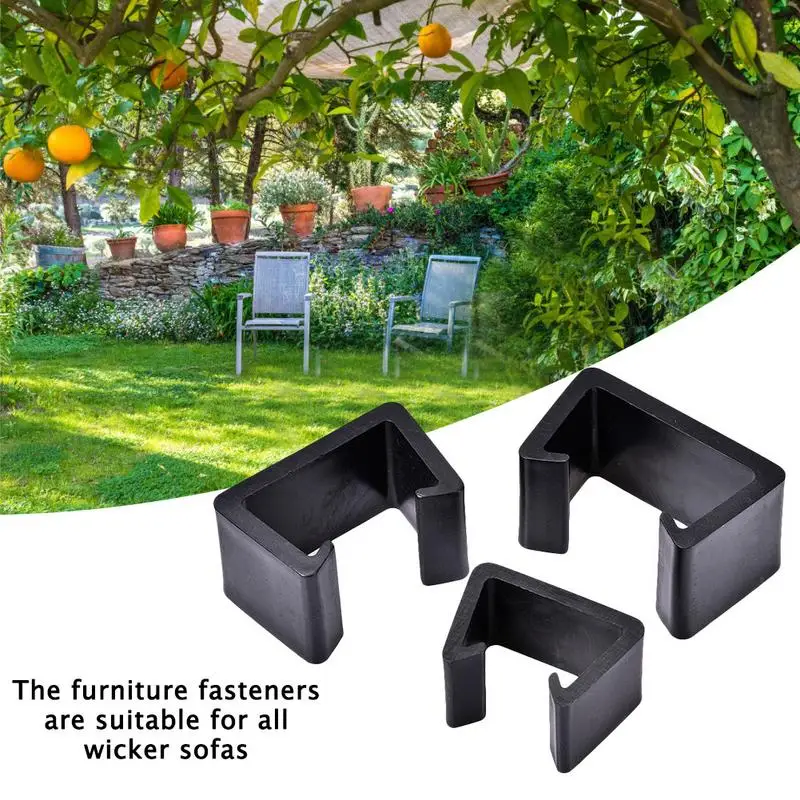 Plastic Furniture Fastener Heat Resistant Furniture Clip Outdoor Patio Wicker Clip Chair Couch Clamps For Wicker Sofas