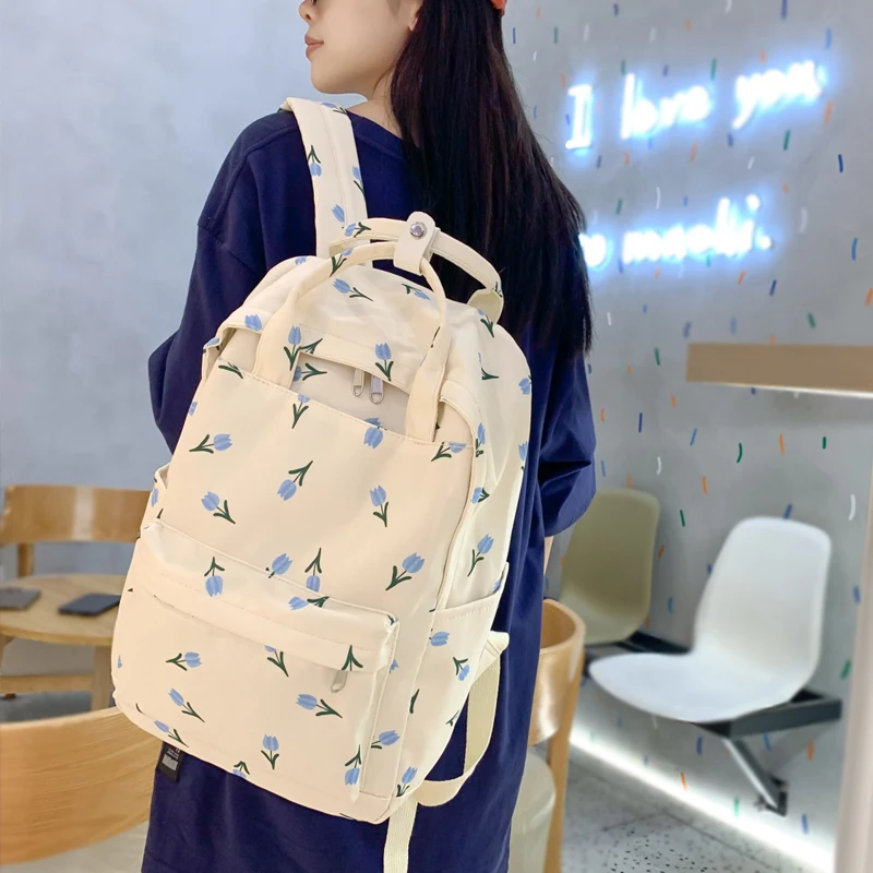 Fashion Cute Girls Schoolbag Flowers Design Women Travel Mochila Student Bookbag for Teenager Rucksack Kawaii Backpack