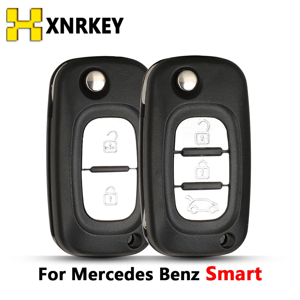 XNRKEY 2/3 Button Remote Car Key Shell Case Cover Fob for Mercedes Benz Smart Fortwo 453 Forfour 2015-2017