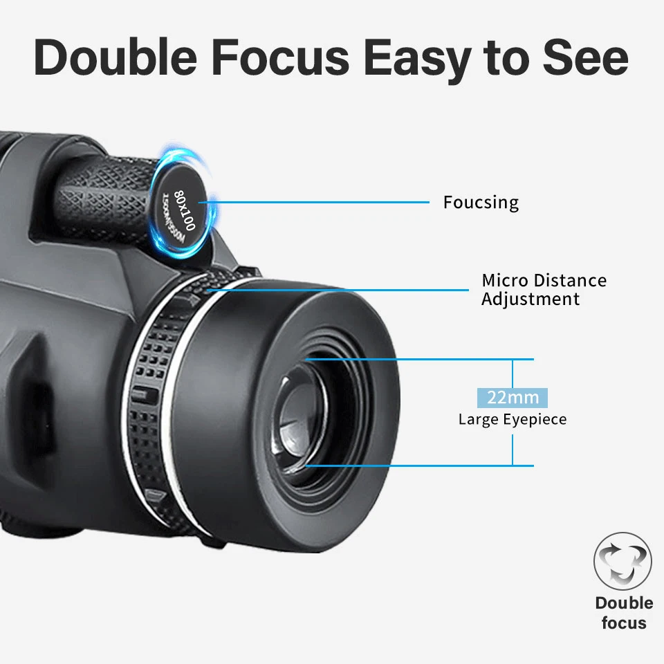 S43509c0996fa40b585e69df564cc8e96I 80x100 HD ZOOM potężny teleskop monokularowy daleki zasięg pryzmat Bak4 z klipsem statyw na telefon polowanie na obserwację ptaków na kempingu