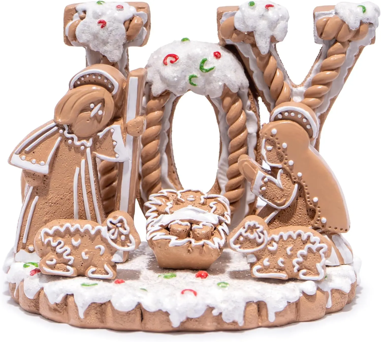 Weihnachtsdekor-Figuren für die Feiertagspräsentation, Weihnachtsdekoration für den Innenbereich, perfektes Lebkuchen-Krippe-Geschenk (Farbe 2)