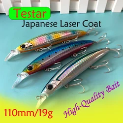 Testar Fishing Lure 110mm 19g Long Casting Floating Minnow Artificial Wobbler Hard Bait for Pike Sea Bass Trout Pesca Tackle