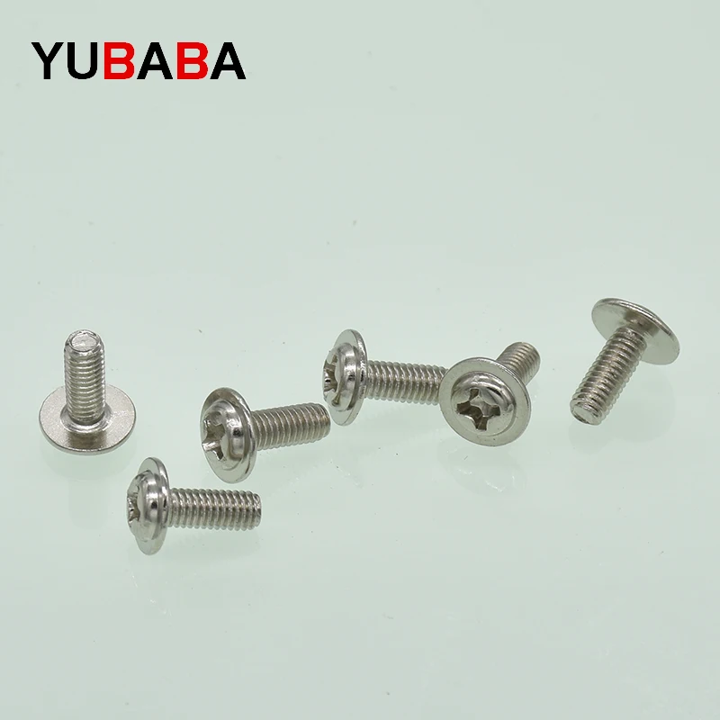 M2 M2.5 M3 M4 M5 DIN967 Nickel plating Cross recessed pan head screws with collar For Computer Floppy DVD ROM Motherboard 20PCS cross recessed pan head screw laptop screw kit computer screw kit electronic repair screws