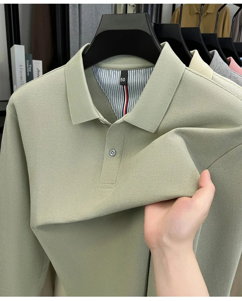 Men’s solid color cotton polo shirt for everyday outfits