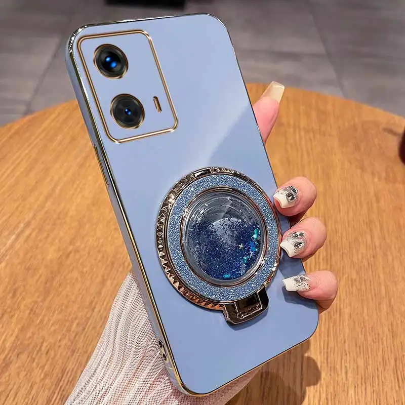 360° Circular Support Plating Phone Case with Radiant Design Elements