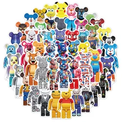 50pcs Cartoon Bearbrick Graffiti Sticker Suitcase Guitar Car Computer Waterproof PVC Sticker