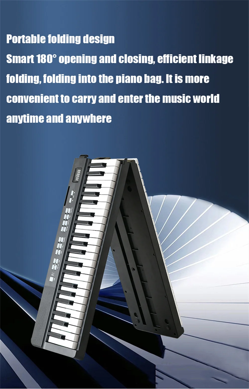 Description Picture 2 of item88 Keys Foldable Musical Piano Professional Midi Controller Electronic Music Synthesizer Digital Organ Instruments Keyboard