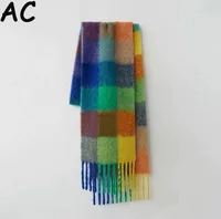 New Luxury AC Winter Two-Sided Cashmere Long Fringe Scarves High Quality Women Thicken Wrap Shawl Ladies Pashmina Warm Scarf