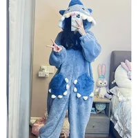 Cartoon Cute Shark Women's Hooded Sleepwear Kigurumi Unicorn Winter Cosplay Pijama jumpsuit Female Christmas Party Loungewear 2