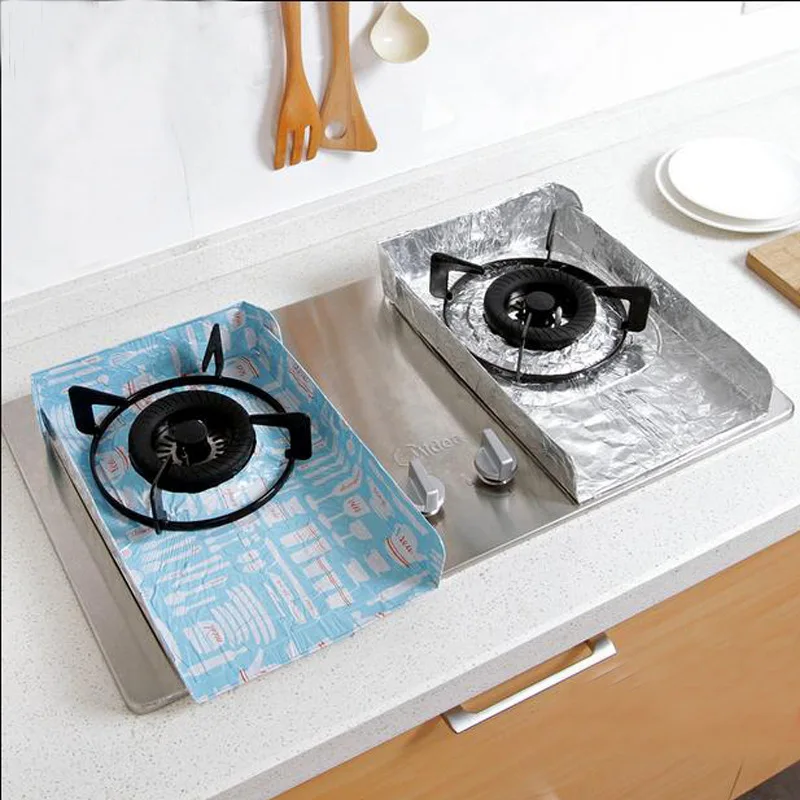 Gas Stove Tin Foil Protector Cover Non-stick Reusable Cooker Protective Aluminum Liner 1/2pc